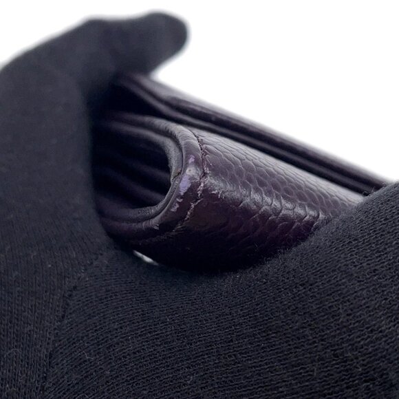 CHANEL CC Logo Long Flap Wallet Calfskin Purple - Picture 12 of 16